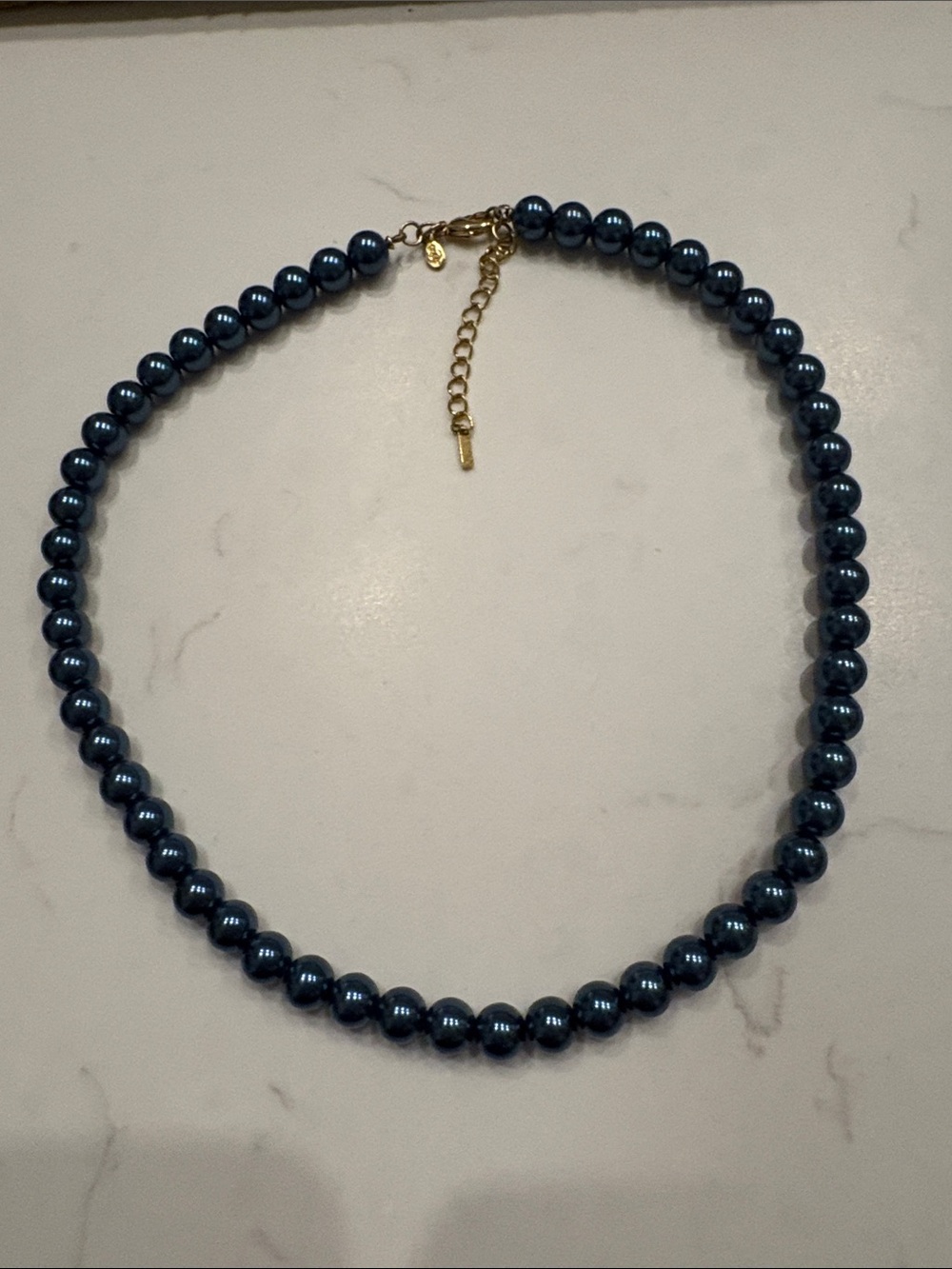 Vintage Premier Designs Deep Navy Faux Pearl Necklace
